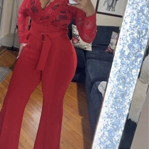 CROCHET JUMPSUIT WITH BELT